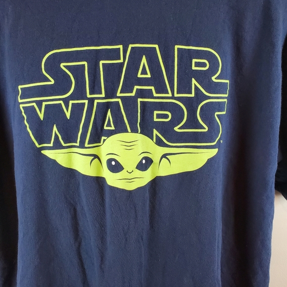 Star Wars Baby Yoda Blue T Shirt Top Short Sleeve Cotton Lucas Films Size XXL - Picture 3 of 4